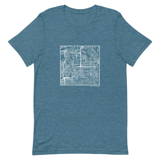El Cajon California  Map Unisex T-Shirt with City inscription in Heather Teal
