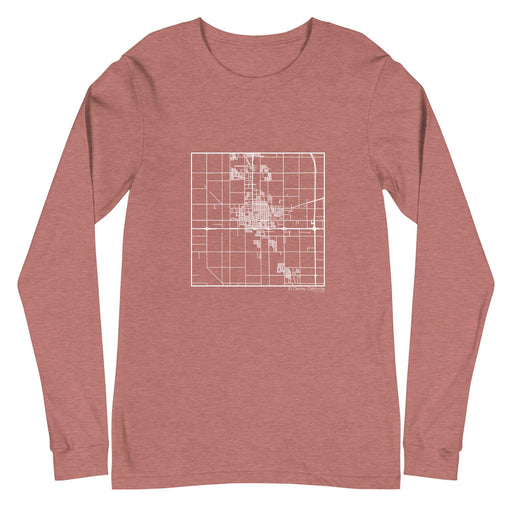El Centro California  Map Unisex Long-Sleeve T-shirt with City inscription in Heather Mauve