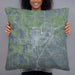 Person holding 22x22 Custom Eldon Missouri Map Throw Pillow in Afternoon