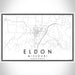 Eldon Missouri Map Print Landscape Orientation in Classic Style With Shaded Background