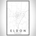 Eldon Missouri Map Print Portrait Orientation in Classic Style With Shaded Background