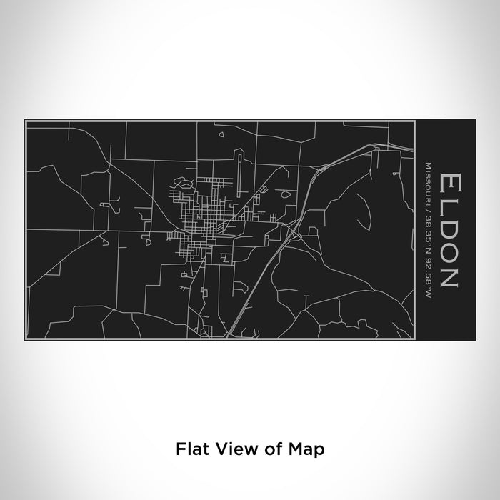 Rendered View of Eldon Missouri Map Engraving on 17oz Stainless Steel Insulated Cola Bottle in Black