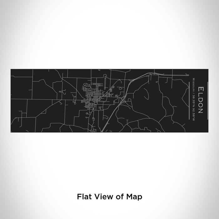 Rendered View of Eldon Missouri Map Engraving on 10oz Stainless Steel Insulated Cup with Sliding Lid in Black