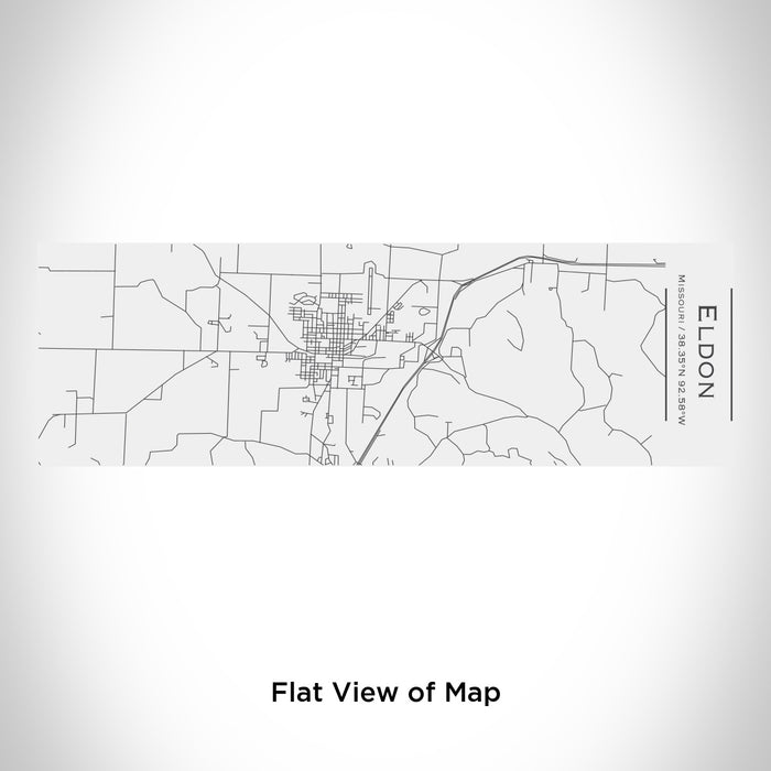 Rendered View of Eldon Missouri Map Engraving on 10oz Stainless Steel Insulated Cup with Sliding Lid in White