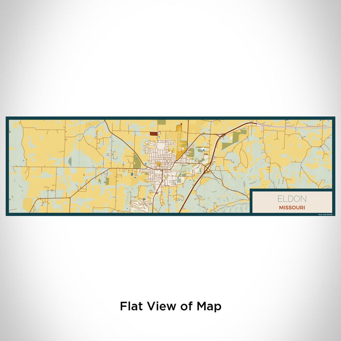 Flat View of Map Custom Eldon Missouri Map Enamel Mug in Woodblock