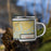 Right View Custom Eldon Missouri Map Enamel Mug in Woodblock on Grass With Trees in Background
