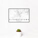 12x18 Elizabethtown Kentucky Map Print Landscape Orientation in Classic Style With Small Cactus Plant in White Planter