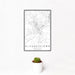 12x18 Elizabethtown Kentucky Map Print Portrait Orientation in Classic Style With Small Cactus Plant in White Planter