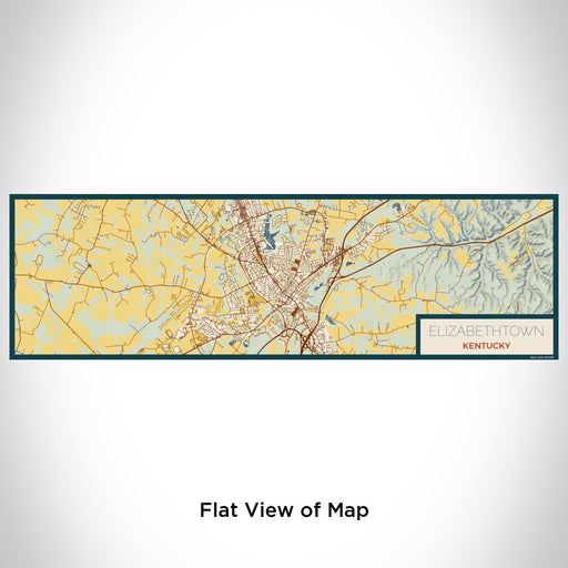 Flat View of Map Custom Elizabethtown Kentucky Map Enamel Mug in Woodblock