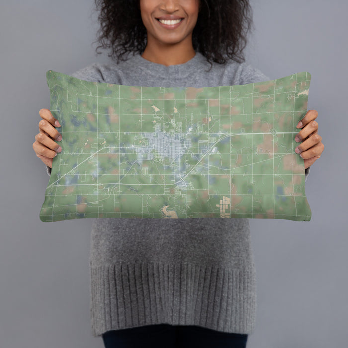 Person holding 20x12 Custom Elk City Oklahoma Map Throw Pillow in Afternoon