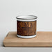 Front View Custom Elk City Oklahoma Map Enamel Mug in Ember on Cutting Board