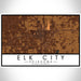 Elk City Oklahoma Map Print Landscape Orientation in Ember Style With Shaded Background