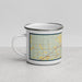 Left View Custom Elk City Oklahoma Map Enamel Mug in Woodblock