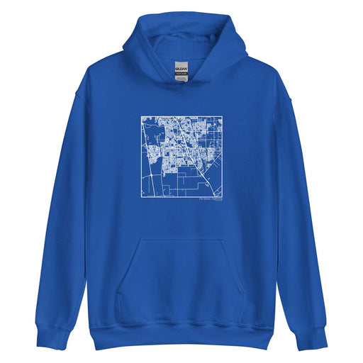 Elk Grove California  Map Unisex Hoodie Sweater with City inscription in Royal Blue