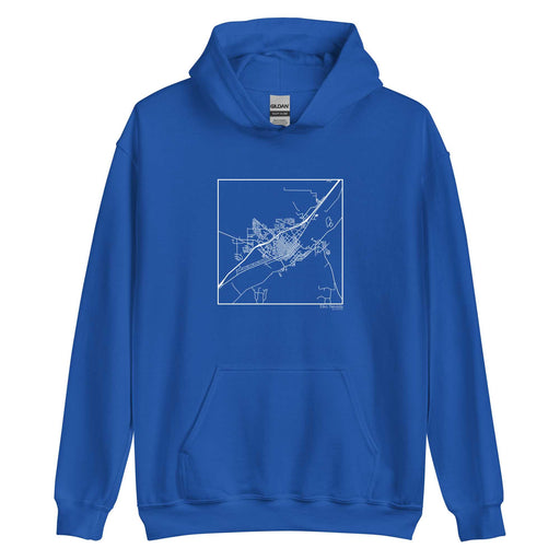 Elko Nevada  Map Unisex Hoodie Sweater with City inscription in Royal Blue