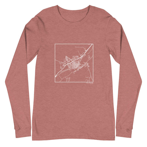 Elko Nevada  Map Unisex Long-Sleeve T-shirt with City inscription in Heather Mauve