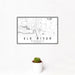 12x18 Elk River Minnesota Map Print Landscape Orientation in Classic Style With Small Cactus Plant in White Planter