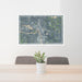 24x36 Elk River Minnesota Map Print Lanscape Orientation in Afternoon Style Behind 2 Chairs Table and Potted Plant