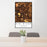 24x36 Elk River Minnesota Map Print Portrait Orientation in Ember Style Behind 2 Chairs Table and Potted Plant