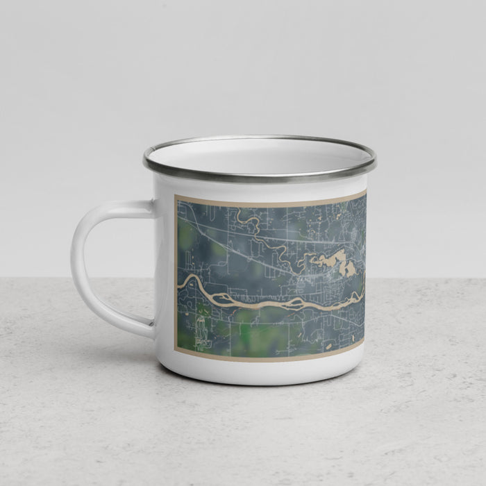 Left View Custom Elk River Minnesota Map Enamel Mug in Afternoon