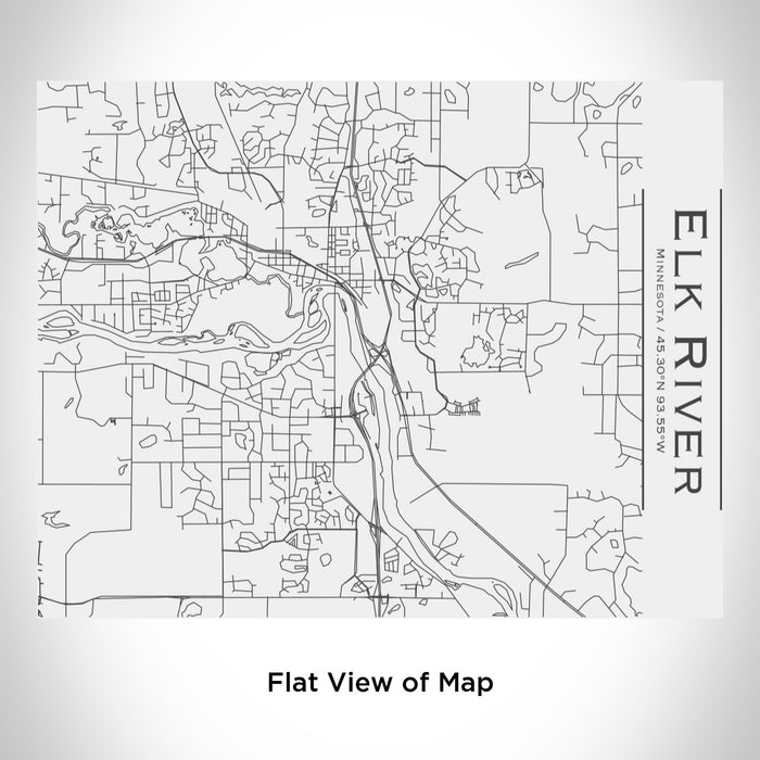 Rendered View of Elk River Minnesota Map Engraving on 20oz Stainless Steel Insulated Bottle with Bamboo Top in White