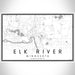 Elk River Minnesota Map Print Landscape Orientation in Classic Style With Shaded Background