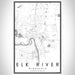 Elk River Minnesota Map Print Portrait Orientation in Classic Style With Shaded Background