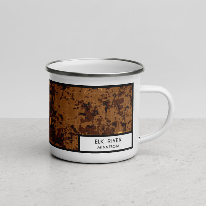 Right View Custom Elk River Minnesota Map Enamel Mug in Ember