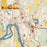 Elk River Minnesota Map Print in Woodblock Style Zoomed In Close Up Showing Details