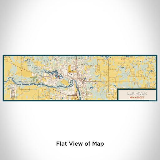 Flat View of Map Custom Elk River Minnesota Map Enamel Mug in Woodblock