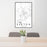 24x36 Elkton Maryland Map Print Portrait Orientation in Classic Style Behind 2 Chairs Table and Potted Plant