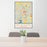 24x36 Elkton Maryland Map Print Portrait Orientation in Woodblock Style Behind 2 Chairs Table and Potted Plant