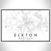 Elkton Maryland Map Print Landscape Orientation in Classic Style With Shaded Background