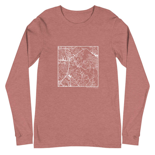 Ellicott City Maryland  Map Unisex Long-Sleeve T-shirt with City inscription in Heather Mauve