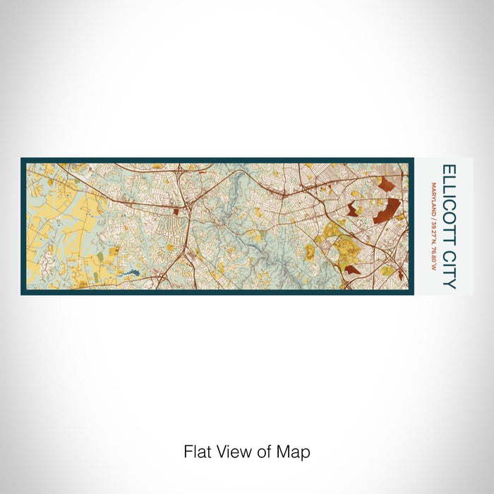 Rendered View of Ellicott City Maryland Map on 10oz Stainless Steel Insulated Cup in Woodblock with Sliding Lid