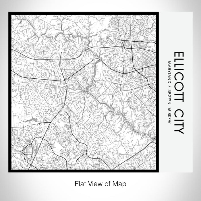 Rendered View of Ellicott City Maryland Map on 17oz Stainless Steel Insulated Tumbler in Classic Map Style