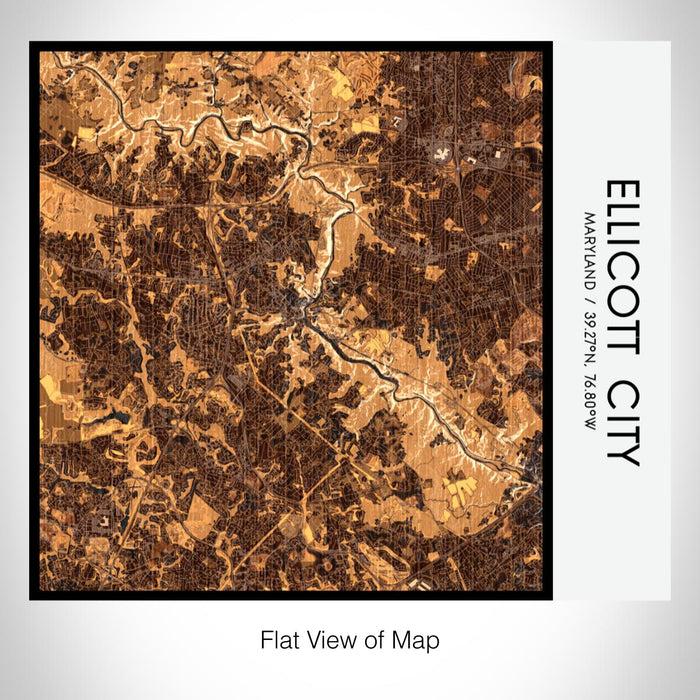 Rendered View of Ellicott City Maryland Map on 17oz Stainless Steel Insulated Tumbler in Ember Map Style