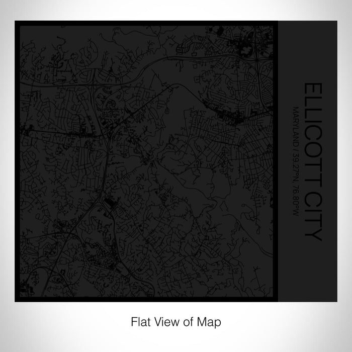 Rendered View of Ellicott City Maryland Map on 17oz Stainless Steel Insulated Tumbler in Matte Black with Tactile Lines