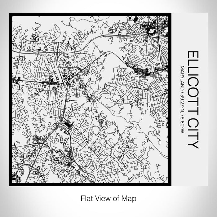 Rendered View of Ellicott City Maryland Map on 17oz Stainless Steel Insulated Tumbler in Matte White with Tactile Lines