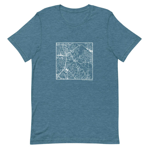 Ellicott City Maryland  Map Unisex T-Shirt with City inscription in Heather Teal