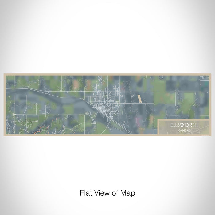 Flat View of Map Custom Ellsworth Kansas Map Enamel Mug in Afternoon