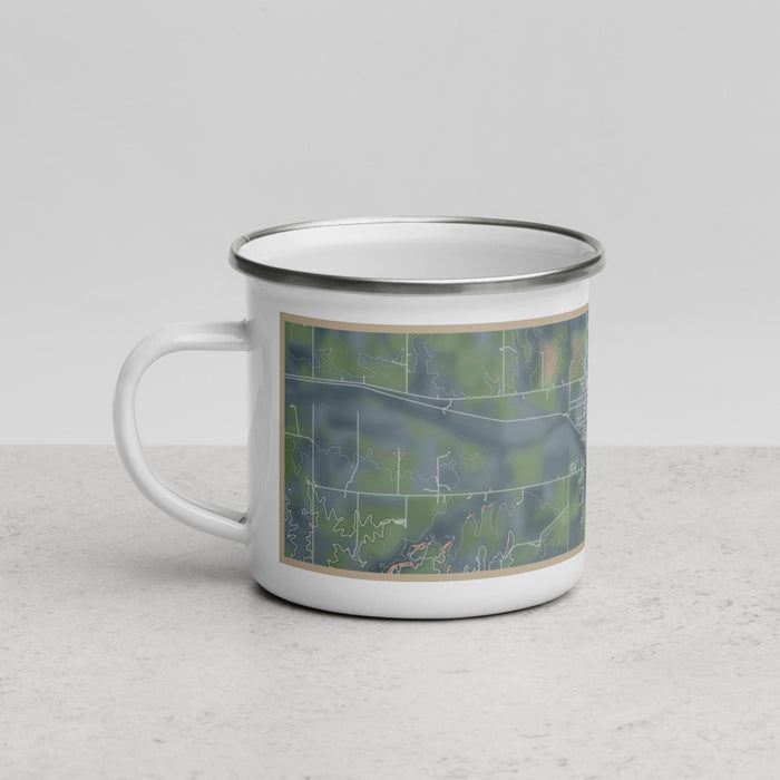 Left View Custom Ellsworth Kansas Map Enamel Mug in Afternoon