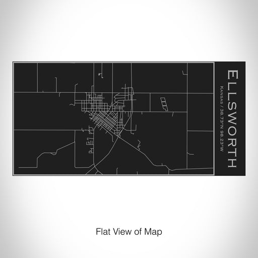 Rendered View of Ellsworth Kansas Map on 17oz Stainless Steel Insulated Cola Bottle in Black