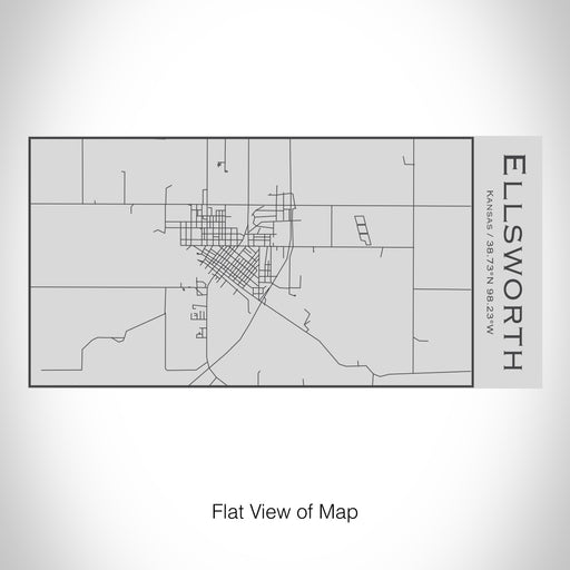 Rendered View of Ellsworth Kansas Map on 17oz Stainless Steel Insulated Cola Bottle