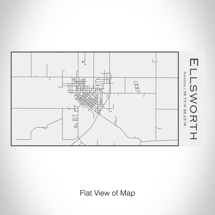 Rendered View of Ellsworth Kansas Map on 17oz Stainless Steel Insulated Cola Bottle in White