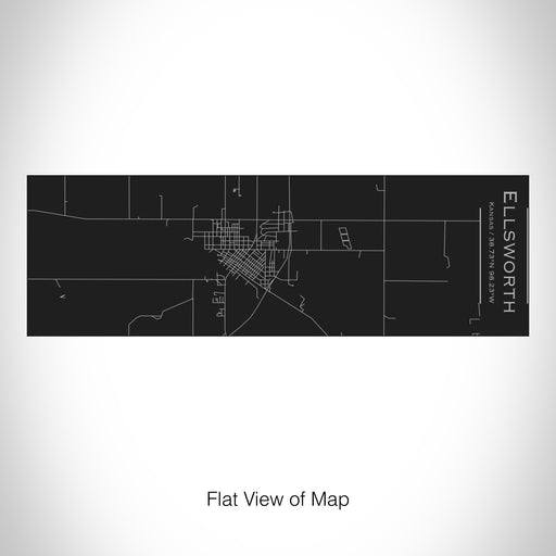 Rendered View of Ellsworth Kansas Map on 10oz Stainless Steel Insulated Cup with Sliding Lid in Black