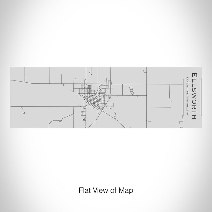 Rendered View of Ellsworth Kansas Map on 10oz Stainless Steel Insulated Cup with Sipping Lid