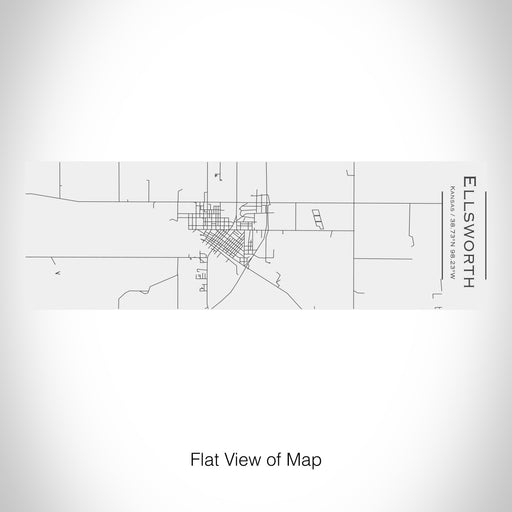 Rendered View of Ellsworth Kansas Map on 10oz Stainless Steel Insulated Cup with Sliding Lid in White