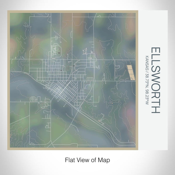 Rendered View of Ellsworth Kansas Map on 17oz Stainless Steel Insulated Tumbler in Afternoon Map Style