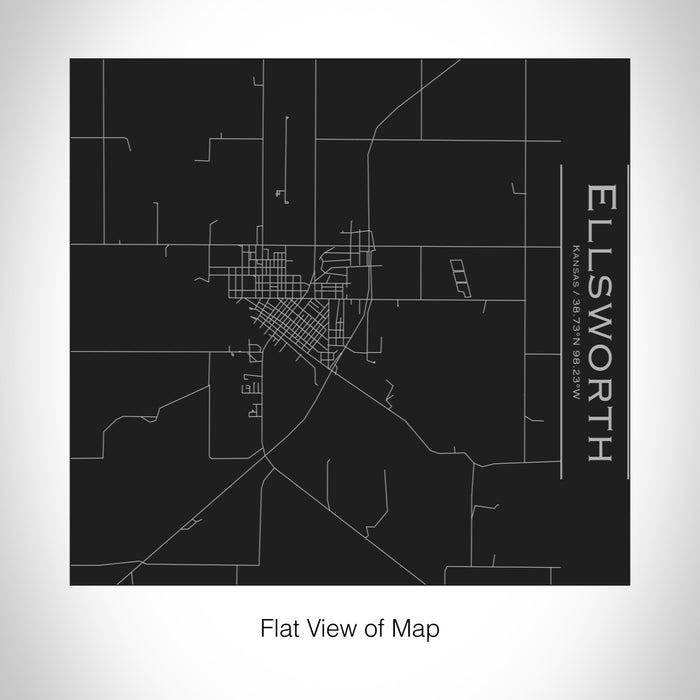 Rendered View of Ellsworth Kansas Map on 17oz Stainless Steel Insulated Tumbler in Black